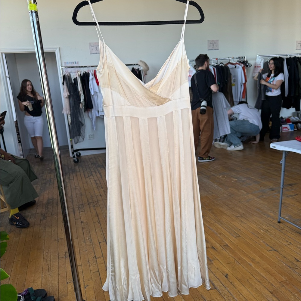 Diane Von Furstenberg Cream Slip Midi Dress